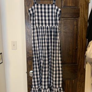 J Crew dark navy check dress